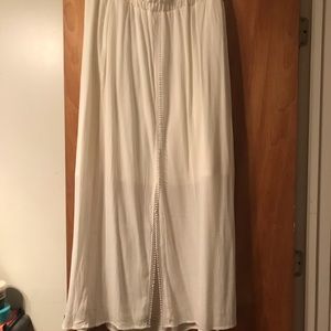 White boho maxi skirt